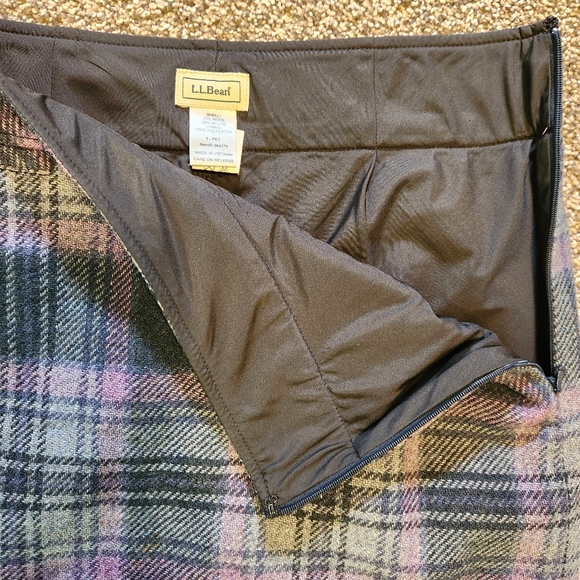 Vintage LL BEAN Wool Skirt Plaid Lined Gray & Purple Preppy Size 6P/30"⚘️HP⚘️ - Picture 5 of 9